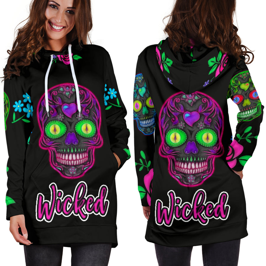 Wicked Skulls Hoodie Dress