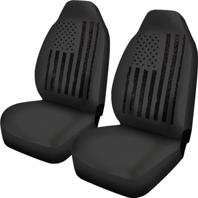 USA Flag Black Car Seat Covers (Set of 2)