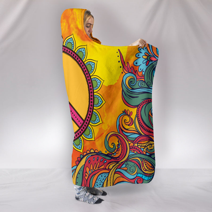 Hippie Peace - Hooded Blanket