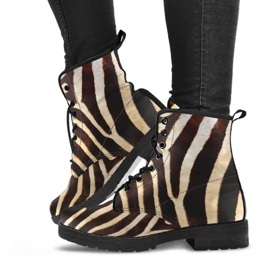 Zebra - Vegan Leather Boots