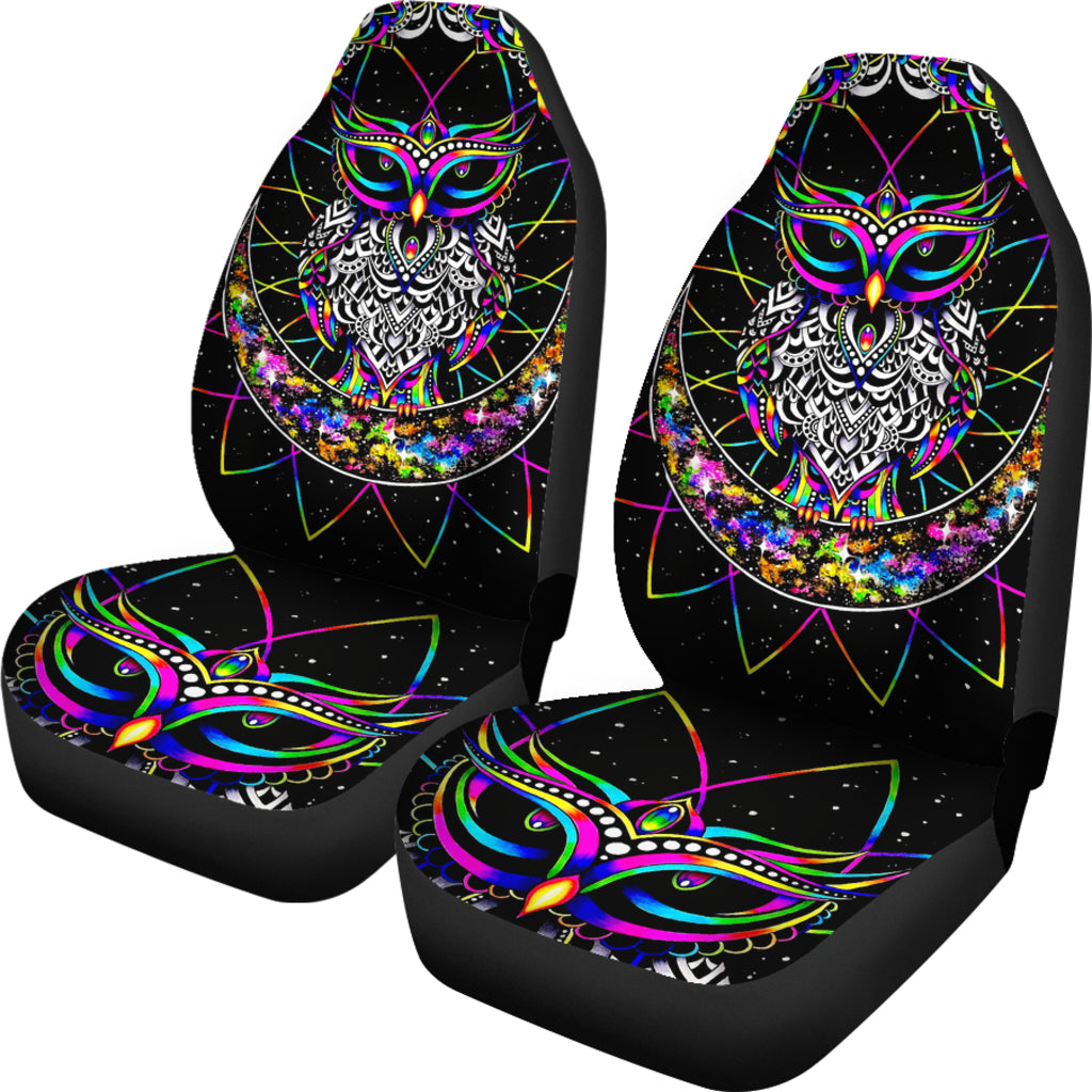 Colourful Owl - Car Seat Covers (Set of 2) - Luvlavie