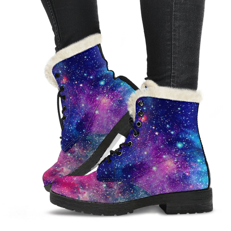 Galaxy Storm - Faux Fur Leather Boots