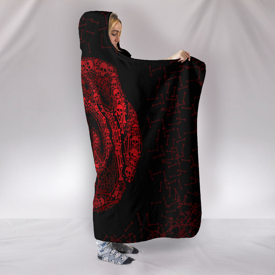 Skull Rose - Hooded Blanket