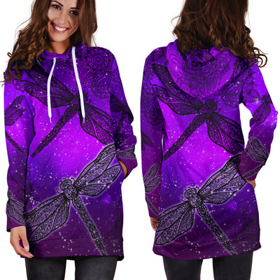 Magic Dragonflies - Purple - Hoodie Dress