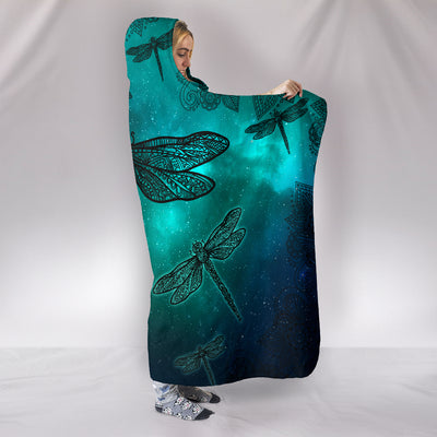 Magic Dragonflies Green Hooded Blanket