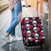 Pink Floral Skull - Luggage Covers