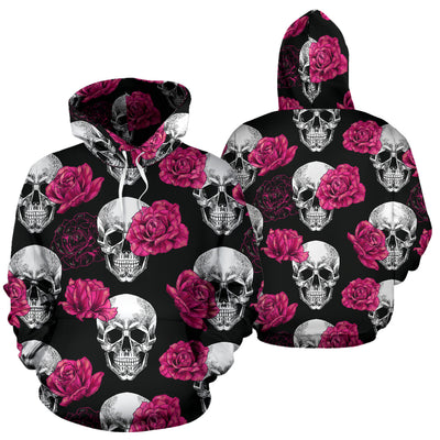 Pink Floral Skull - Hoodie