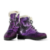 Magic Butterflies - Purple - Faux Fur Leather Boots