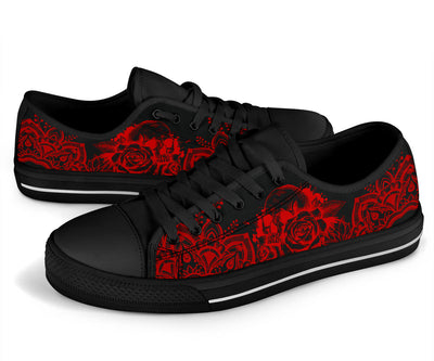 Red Skull Mandala - Low Tops