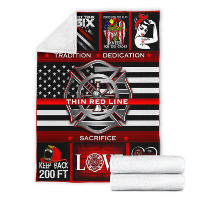 Thin Red Line - Premium Blanket