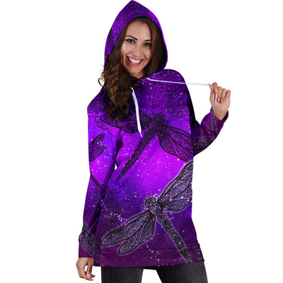 Magic Dragonflies - Purple - Hoodie Dress