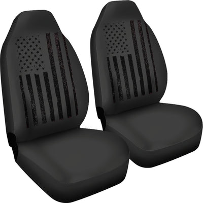 USA Flag Black Car Seat Covers (Set of 2)