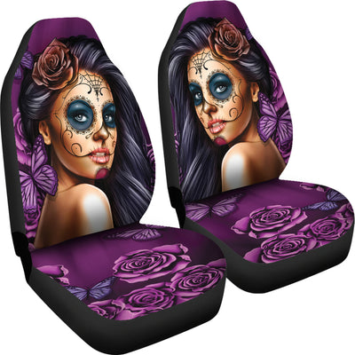 Calavera Purple Car Seat Covers (Set of 2)