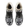 Ornamental Skulls - Faux Fur Leather Boots