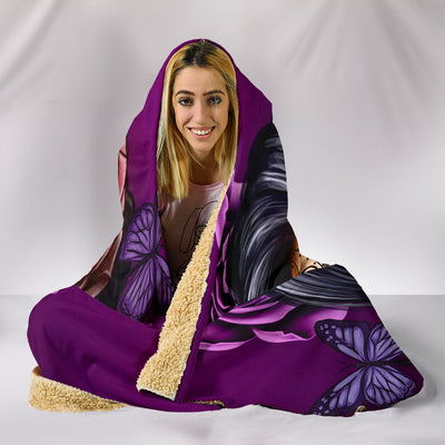 Calavera Hooded Blanket - Purple