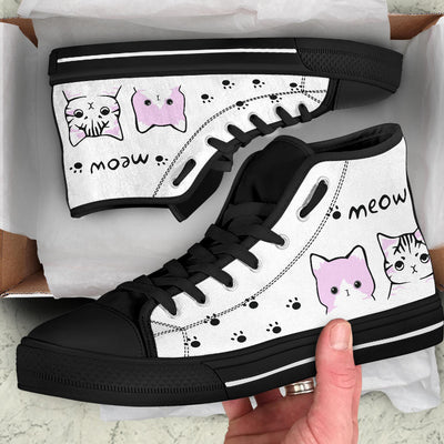 Pink Cat Meow - High Tops