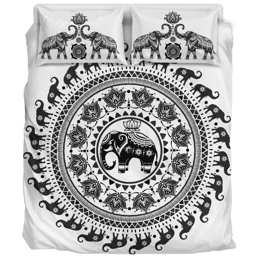 Elephant Mandala White - Bedding Set