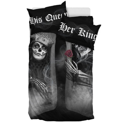 Skull Play Cards Couple - Bedding Set